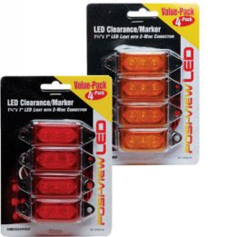 1-3/4 \"x 1\" LED Clearance/Marker Lights Value Pack 4 Pack