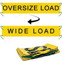 18" x 84" Oversize Load & Wide Load Reversible Banner w/Nylon Ropes