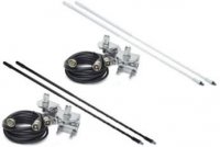 3' Top Loaded Dual CB Antenna with Mirror Mounts & Cable - 750 Watt x 2