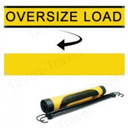 18\" x 84\" Oversize Load Banner Nylon Mesh with Rubber Straps and Hooks