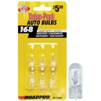 Heavy Duty Automotive Replacement Bulbs - #168, Clear, 6-Pack Value Pack
