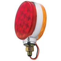 4" Double Face LED Stop/Turn Light Assembly w/Chrome Assembly - Red/Amber Lens