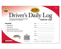 Driver\'s Daily Log Book with 31 Triplicate Sets (Carbon)