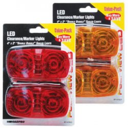 Pack of 2 RoadPro RP-1375R/2 Red 4 x 2Double Bubble Sealed Light with Single Plug Connection, 