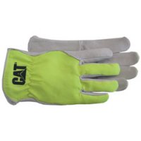 GLOVE GRAIN PIG PALM W/ FLR.GRN.BACK LRG