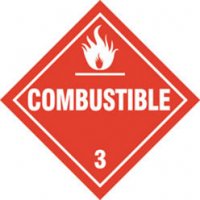 Combustible Class 3 Placard