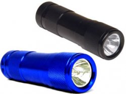 1 LED Anodized Aluminum Flashlight with 3 \"AAA\" Battery