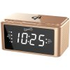 Clock Radio With Qi Wireless Charging Station Gold