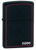 Black Matte Finish Lighter w/Zippo Logo & Red Border
