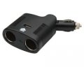 12-Volt Swivel Lighter Plug with 2 Outlets and USB Port