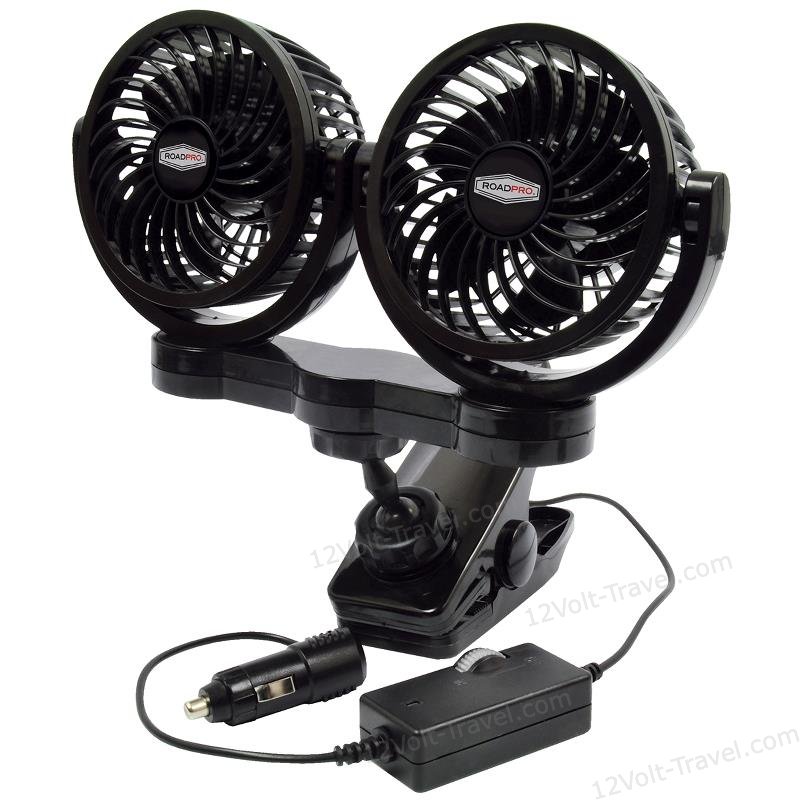 RoadPro RPSC8572 Dual 12-Volt Fan with Mounting - 12Volt-Travel®