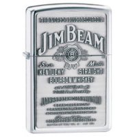 Jim Beam Pewter Emblem High Polish Chrome Finish Lighter - Indulgence Series