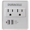2-outlet Surge Protector With 2 USB Ports White