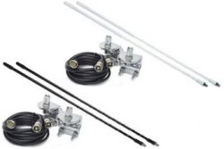 3\' Top Loaded Dual CB Antenna with Mirror Mounts & Cable - 750 Watt x 2
