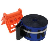 4x30' Blue Winch Strap With Flat Hook And Corner Protectors