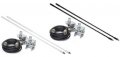 2' Top Loaded Dual CB Antenna with Mirror Mounts & Cable - 750 Watt x 2