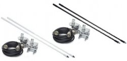 2\' Top Loaded Dual CB Antenna with Mirror Mounts & Cable - 750 Watt x 2