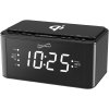 Clock Radio With Qi Wireless Charging Station Black