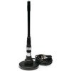 8" Tunable CB Antenna Whip w/Magnet Mount & Cable - 50 Watt, Black Coated Whip