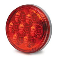 4 LED Round Sealed Light with 3-Prong Connector - Red Bulk