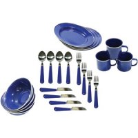 Enamel Camping 24-piece Tableware Set