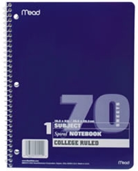 Notebook College Ruled 70 Sheet