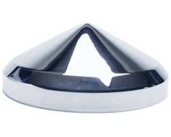 8 Cone Top Chrome Plated Steel Rear Hubcap - #2 5/8 Studs Bulk