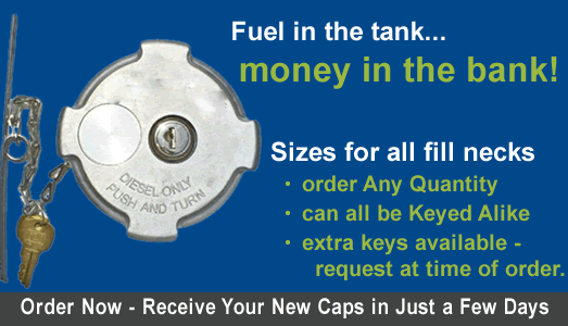 Locking diesel fuel caps