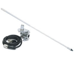 3\' Top Loaded Fiberglass CB Antenna with Mirror Mount & Cable - 750 Watt, White