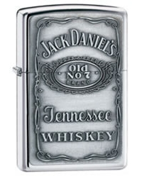 Jack Daniel\'s Pewter Label High Polish Chrome Finish Lighter - Indulgence Series