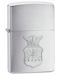 Air Force Crest Emblem Brushed Chrome Finish Lighter - Standard Issue Series