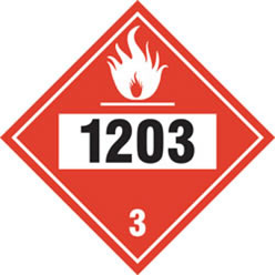 Flammable Class 3 #1203 Placard