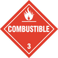 Combustible Class 3 Placard