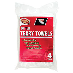 14\" x 17\" Cotton Terry Towels - 4 Pack, White