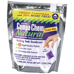 Campa-Chem Natural Dry Holding Tank Deodorant Toss-Ins, 12-Pack