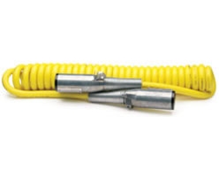7-Pin Powercoil for Auxiliary Power - 15\' Yellow