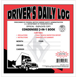 2-In-1 Driver\'s Daily Log Book with Simplified DVIR - Duplicate Carbon