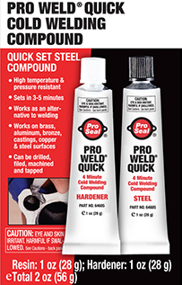 1oz. Pro Weld Hardener/1oz. Steel Quick Cold Welding Compound