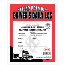 2-In-1 Driver\'s Daily Log Book with Detailed DVIR - Carbonless