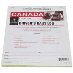 Canadian, 2-in-1 Driver\'s Daily Log Book with Recap & Detailed DVIR, Carbonless