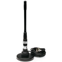 8\" Tunable CB Antenna Whip w/Magnet Mount & Cable - 50 Watt, Black Coated Whip