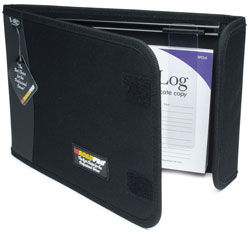 Logbook Binder with Slide Rule - Black, 10.5\" x 7.5\"