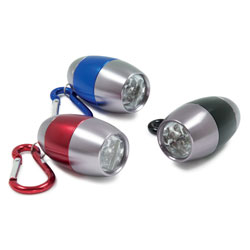 6 LED Large Aluminum Barrel Shaped Flashlight Assorted Colors