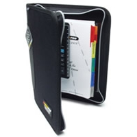 Deluxe Organizer w/Log Book Holder & Slide Rule - Black, Zippered, 8.5"x11.25"