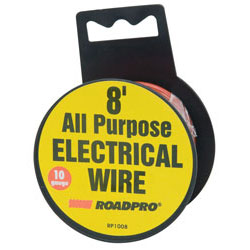 10-Gauge 8\' All Purpose Electrical Wire - Red Spool
