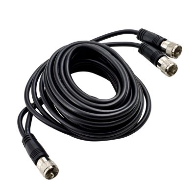 12\' CB Antenna Co-Phase Coax Cable with (3) PL-259 Connectors - Black