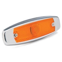 4\" Low Profile Clearance/Marker Light with 6\" Stainless Steel Bezel - Amber