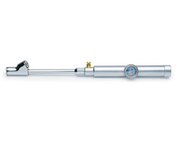 Straight Dual Foot Tire Gauge with Magnified Display & Bleeder Valve