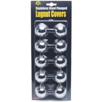 33mm Stainless Steel Lug Nut Covers - 10-Pack