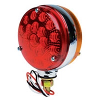 LED 4\" Double-Face Stop/Turn Light Assembly w/Chrome Back - Red/Amber, Carded